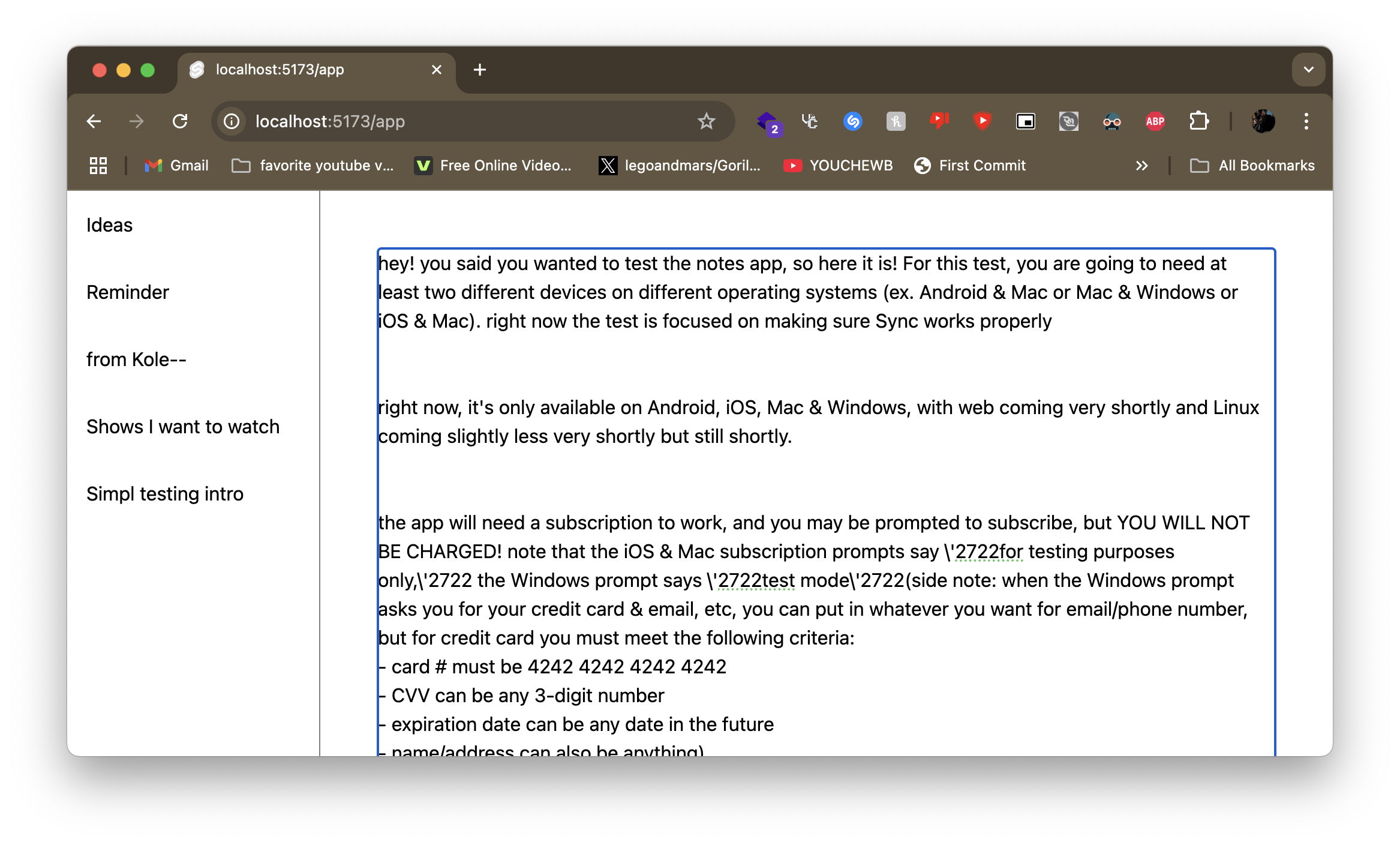 Simpl Notes on the Web